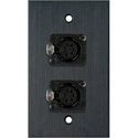 Photo of My Custom Shop WPBA-1179 1-Gang Black Anodized Wall Plate w/ Two 5-Pin XLR DMX Connectors