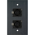Photo of My Custom Shop 1-Gang Black Anodized Wall Plate w/ Two 5-Pin XLR DMX Connectors
