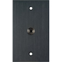 Photo of My Custom Shop 1-Gang Black Anodized Wall Plate w/ 1 mini 3.5 stereo feedthrough
