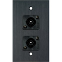 Photo of My Custom Shop WPBA-1210 1-Gang Black Anodized Wall Plate w/ 2 Toslink connectors