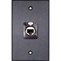 My Custom Shop WPBA-1231-B 1-Gang Black Anodized Wall Plate with 1 Neutrik etherCON Shielded Cat6a RJ45 Feedthrough