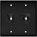 Photo of My Custom Shop WPBA-2102/R 2-Gang Black Anodized Wall Plate w/ 2 Front Recessed F- Female Barrels
