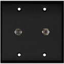 Photo of My Custom Shop 2-Gang Black Anodized Wall Plate w/ Two F- Female Barrel Connectors