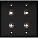 Photo of My Custom Shop WPBA-2104 2-Gang Black Anodized Wall Plate w/ 4 Switchcraft SW12B Stereo 1/4 Jacks