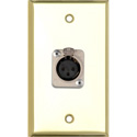 Photo of My Custom Shop 1-Gang Brass Wall Plate w/ 1 NEUTRIK 3-Pin XLR Female Connector