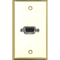 Photo of My Custom Shop WPBR-1140 1-Gang Brass Wall Plate w/ 1 9-Pin D-Sub Rear Solder Connector