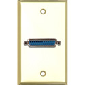 Photo of My Custom Shop WPBR-1148 1-Gang Brass Wall Plate w/ 1 25-Pin D-Sub Female to Rear Solder Points