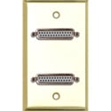 Photo of My Custom Shop WPBR-1149 1-Gang Brass Wall Plate w/ 2 25-Pin D-Sub Female to Rear Solder Points
