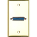 Photo of My Custom Shop 1-Gang Brass Wall Plate w/ 1 25-Pin D-Sub Female Barrel