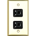 Photo of My Custom Shop 1-Gang Brass Wall Plate w/ 2 CAT-6 RJ45 F-F Feedthrus