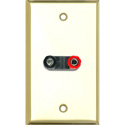 Photo of My Custom Shop WPBR-1163 1-Gang Brass Wall Plate w/ 1 Dual Binding Post Connector