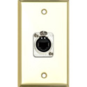 Photo of My Custom Shop WPBR-1167 1-Gang Brass Wall Plate w/ 1 NEUTRIK RJ45 To Rear IDC110 Connector