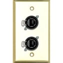 Photo of My Custom Shop WPBR-1168 1-Gang Brass Wall Plate w/ 2 NEUTRIK RJ45 To Rear IDC110 Terminals