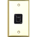 Photo of My Custom Shop WPBR-1194 1-Gang Brass Wall Plate w/ 1 CAT-5e RJ45 F-F Feedthru