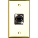 Photo of My Custom Shop WPBR-1199 1-Gang Brass Wall Plate with (1) HDMI 2.0 Feedthru
