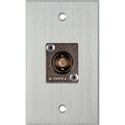 Photo of My Custom Shop 1-Gang Clear Anodized Wall Plate with 1 Canare BCJ-JRUK 12G-SDI BNC Feed-Thru