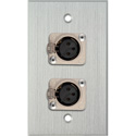 Photo of My Custom Shop WPCA-1116-TB 1-Gang Clear Anodized Wall Plate w/ Two 3-Pin Female XLR to Terminal Block