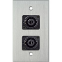 Photo of My Custom Shop WPCA-1124 1-Gang Clear Anodized Wall Plate w/ Two 4-Pole speakON Male Connectors