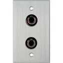 Photo of My Custom Shop WPCA-1131 1-Gang Clear Anodized Wall Plate w/ 2 S-Video 4-Pin Barrels