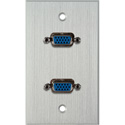 Photo of My Custom Shop WPCA-1137 1-Gang Clear Anodized Wall Plate w/ 2 HD 15-Pin Female Rear Solder Connectors