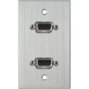 Photo of My Custom Shop WPCA-1141 1-Gang Clear Anodized Wall Plate w/ Two 9-Pin D-Sub Rear Solder Connectors