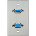 Photo of My Custom Shop WPCA-1143 1-Gang Clear Anodized Wall Plate w/ Two 9-Pin D-Sub Barrels