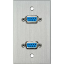 Photo of My Custom Shop 1-Gang Clear Anodized Wall Plate w/ Two 9-Pin D-Sub Barrels