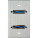 Photo of My Custom Shop WPCA-1151 1-Gang Clear Anodized Wall Plate w/ Two 25-Pin D-Sub Female Barrels