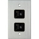 Photo of My Custom Shop WPCA-1153 1-Gang Clear Anodized Wall Plate w/ Two CAT-5e RJ45 F-F Feedthrus