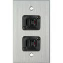 Photo of My Custom Shop WPCA-1158 1-Gang Clear Anodized Wall Plate w/ 2 RJ11 F-F Feedthrus