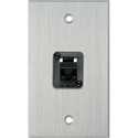 Photo of My Custom Shop WPCA-1194 1-Gang Clear Anodized Wall Plate w/ 1 CAT-6 RJ45 F-F Feedthru