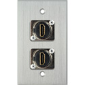 Photo of My Custom Shop WPCA-1200 1-Gang Clear Anodized Wall Plate with (2) HDMI 2.0 Feedthru