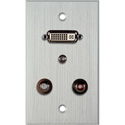 Photo of My Custom Shop WPCA-1208 1-Gang Clear Anodized Wall Plate w/ 1 DVI-29 1 3.5st Ft & 2 RCA FT