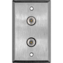 My Custom Shop 1-Gang Stainless Steel Wall Plate w/ 2 BNC F-F Feedthrus