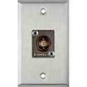 My Custom Shop 1-Gang Stainless Steel Wall Plate with 1 Canare BCJ-JRUK 12G-SDI BNC Feed-Thru