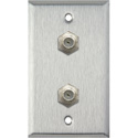 Photo of My Custom Shop 1-Gang Stainless Steel Wall Plate w/ 2 F-Connector F-F Feedthrus