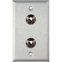 Photo of My Custom Shop WPL-1110 1-Gang Stainless Steel Wall Plate w/ 2 1/4 TRS Phone Jacks