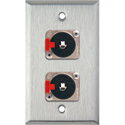 Photo of My Custom Shop WPL-1112 1-Gang Stainless Wall Plate w/ 2 Neutrik NJ3FP6C 1/4-In. TRS Latching Jacks