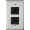 My Custom Shop 1-Gang Stainless Steel Wall Plate w/ 2 NEUTRIK 3-Pin XLR-M-Terminal Blocks