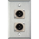 Photo of My Custom Shop 1-Gang Stainless Steel Wall Plate w/ 2 NEUTRIK 3-Pin XLR-M Connectors