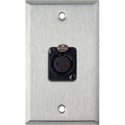 Photo of My Custom Shop WPL-1115-TB 1-Gang Stainless Steel Wall Plate w/ Neutrik 3-Pin XLR-F-Terminal Block