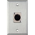 Photo of My Custom Shop WPL-1117 1-Gang Stainless Steel Wall Plate w/ Latchless 3-Pin Female XLR