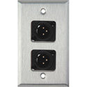 Photo of My Custom Shop WPL-1120 1-Gang Stainless Steel Wall Plate w/ 2 Plastic 3-Pin Male XLRs