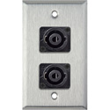 Photo of My Custom Shop 1-Gang Stainless Steel Wall Plate w/ Two 4-Pole speakON Male Connectors