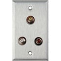 Photo of My Custom Shop 1-Gang Stainless Steel Wall Plate w/ 3 RCA Feed-Thru Barrels