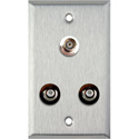 Photo of My Custom Shop WPL-1126 1-Gang Stainless Steel Wall Plate w/ 2 RCA Barrels and 1 BNC Barrel