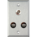 Photo of My Custom Shop 1-Gang Stainless Steel Wall Plate w/ 2 RCA Barrels and 1 BNC Barrel