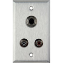 Photo of My Custom Shop WPL-1128 1-Gang Stainless Steel Wall Plate w/ 2 RCA Barrels & 1 S-Video Barrel