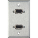 Photo of My Custom Shop WPL-1141 1-Gang Stainless Steel Wall Plate w/ Two 9-Pin D-Sub Rear Solder Connectors