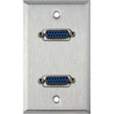 My Custom Shop WPL-1147 1-Gang Stainless Steel Wall Plate w/ Two 15-Pin Female Barrels